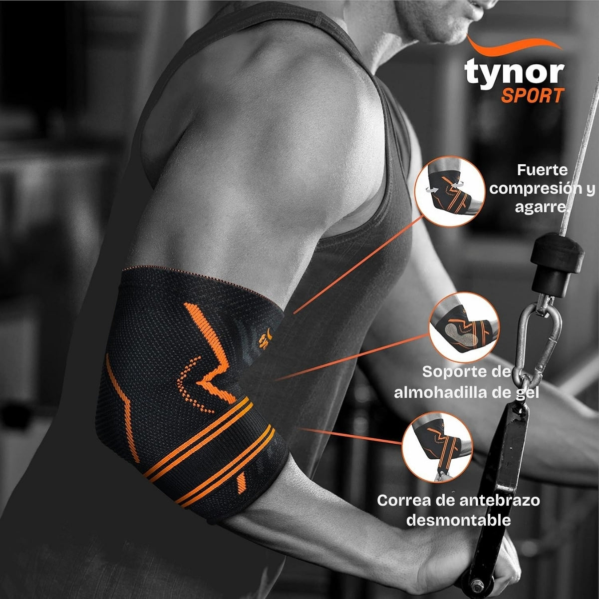 Codera Elastica Compresion Tynor Air Pro Soporte Gym Pesas