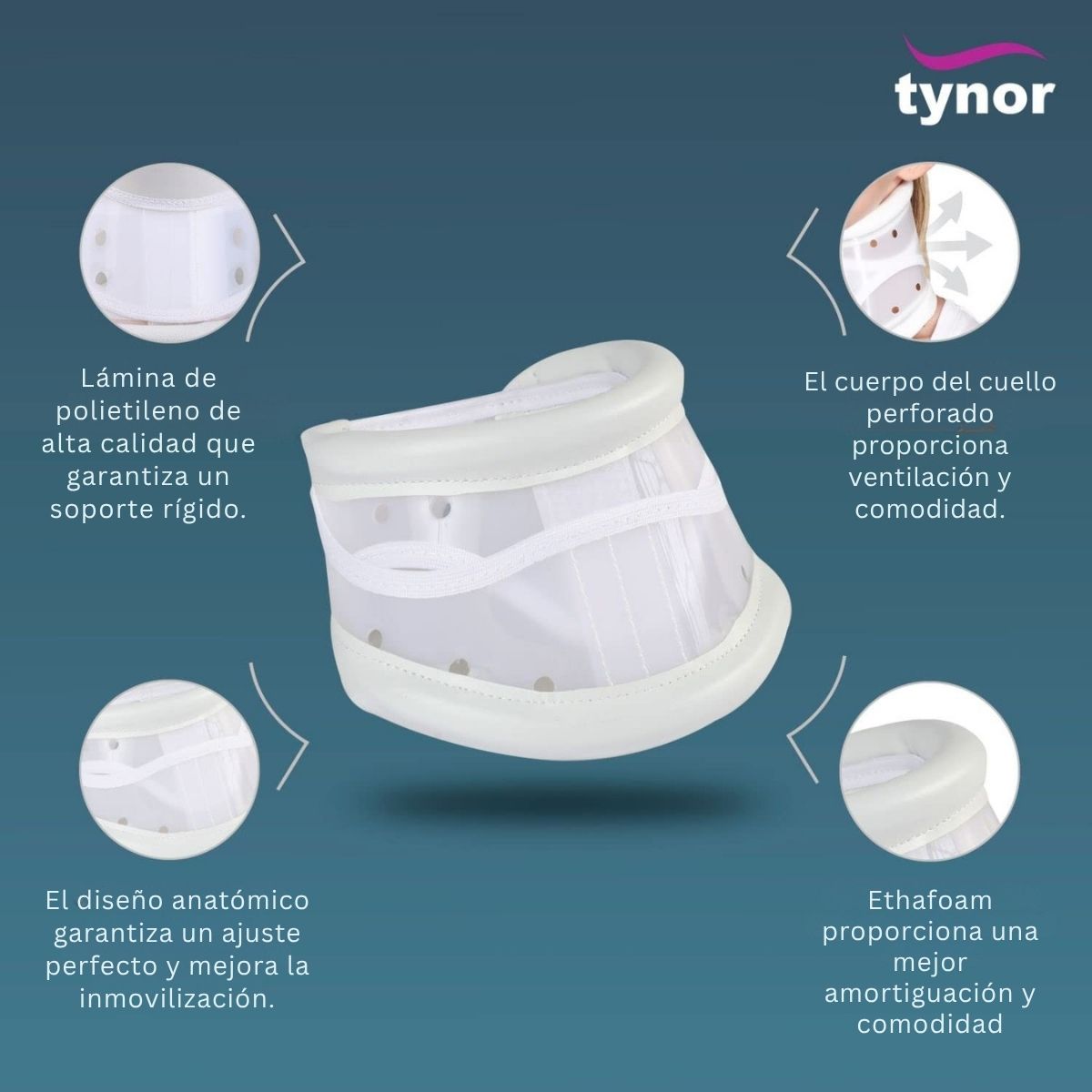 Collarin Tynor Tipo Thomas Ajustable Firme Ergonomico Ligero