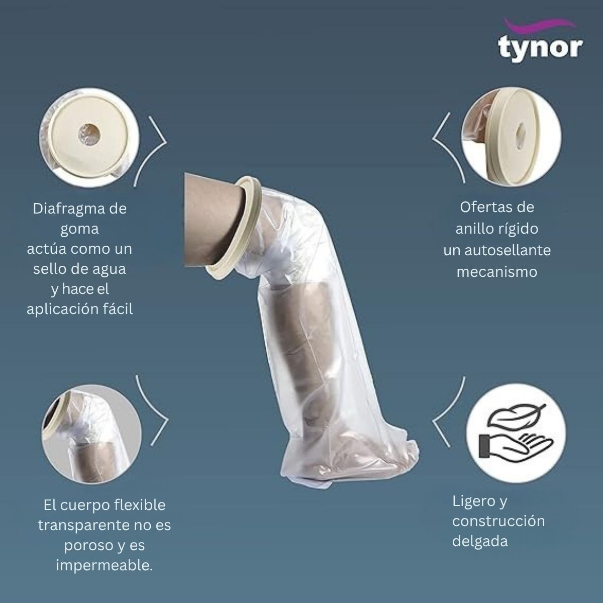 Bolsa P/Yeso Tynor Manga Pierna Impermeable Ducha Protector
