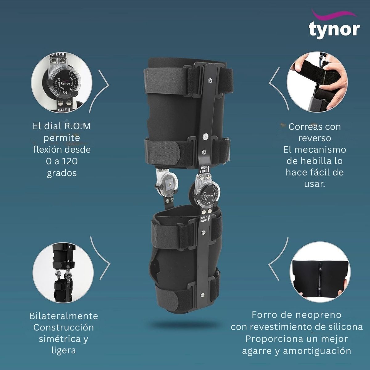 Rodillera Mecanica Tynor Graduable Post Operatoria Universal