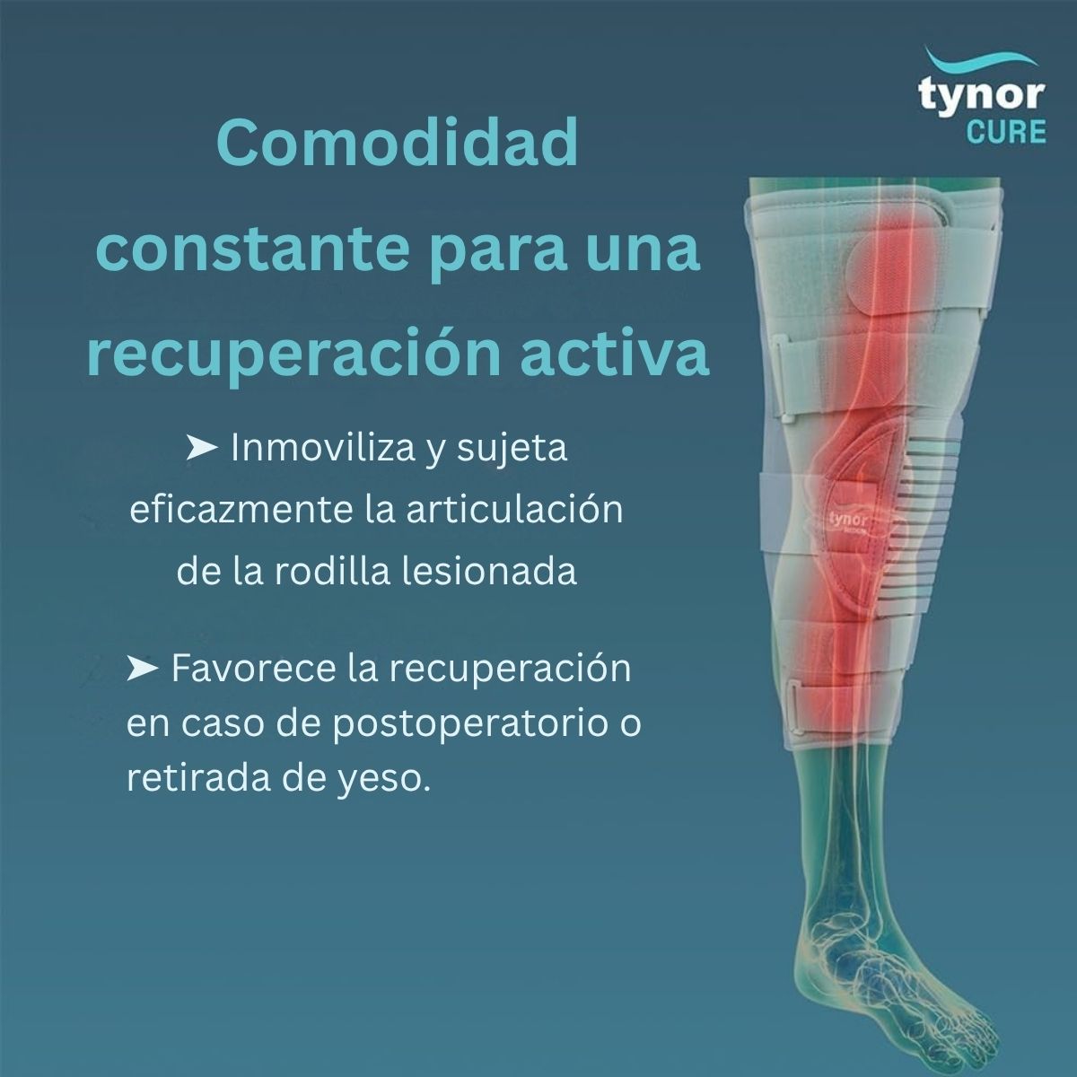 Rodillera Tripanel Tynor 19 Pulg Inmovilizadora Rígido Cómodo