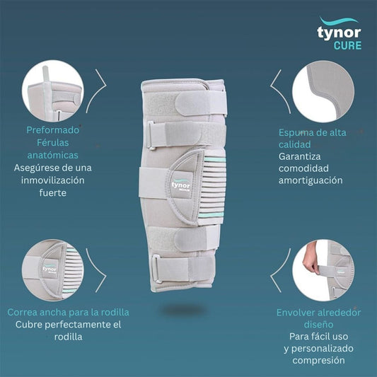 Rodillera Tripanel Tynor 19 Pulg Inmovilizadora Rígido Cómodo