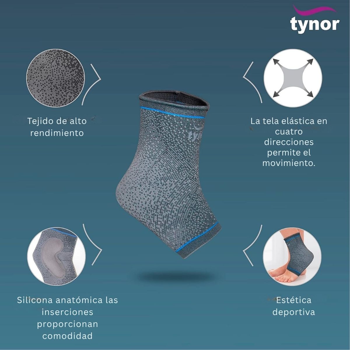 Soporte Tobillo Tynor urbano Ajuste Compasión Elástico