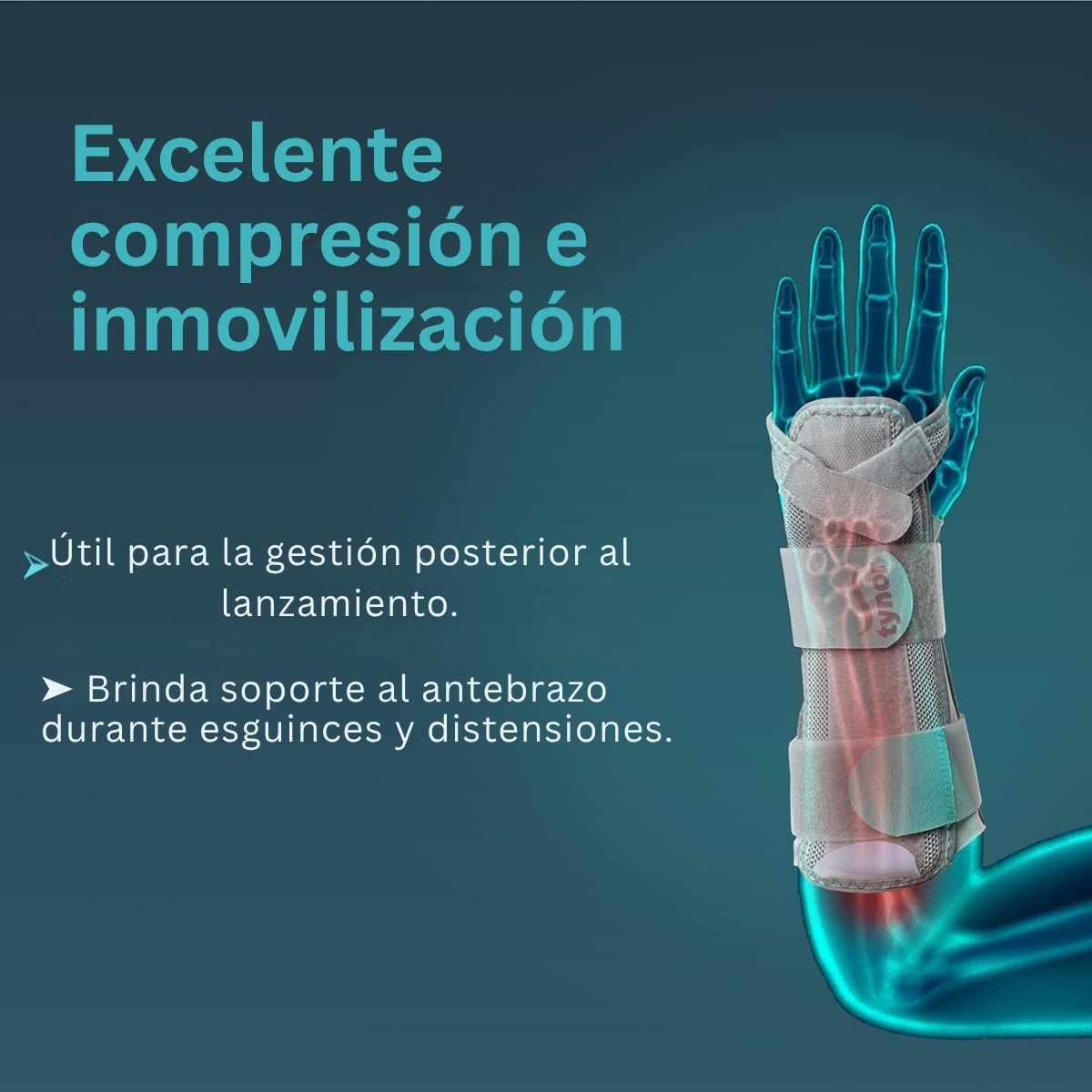 Férula Antebrazo Tynor Ambidiestra Entablillado Doble Varilla