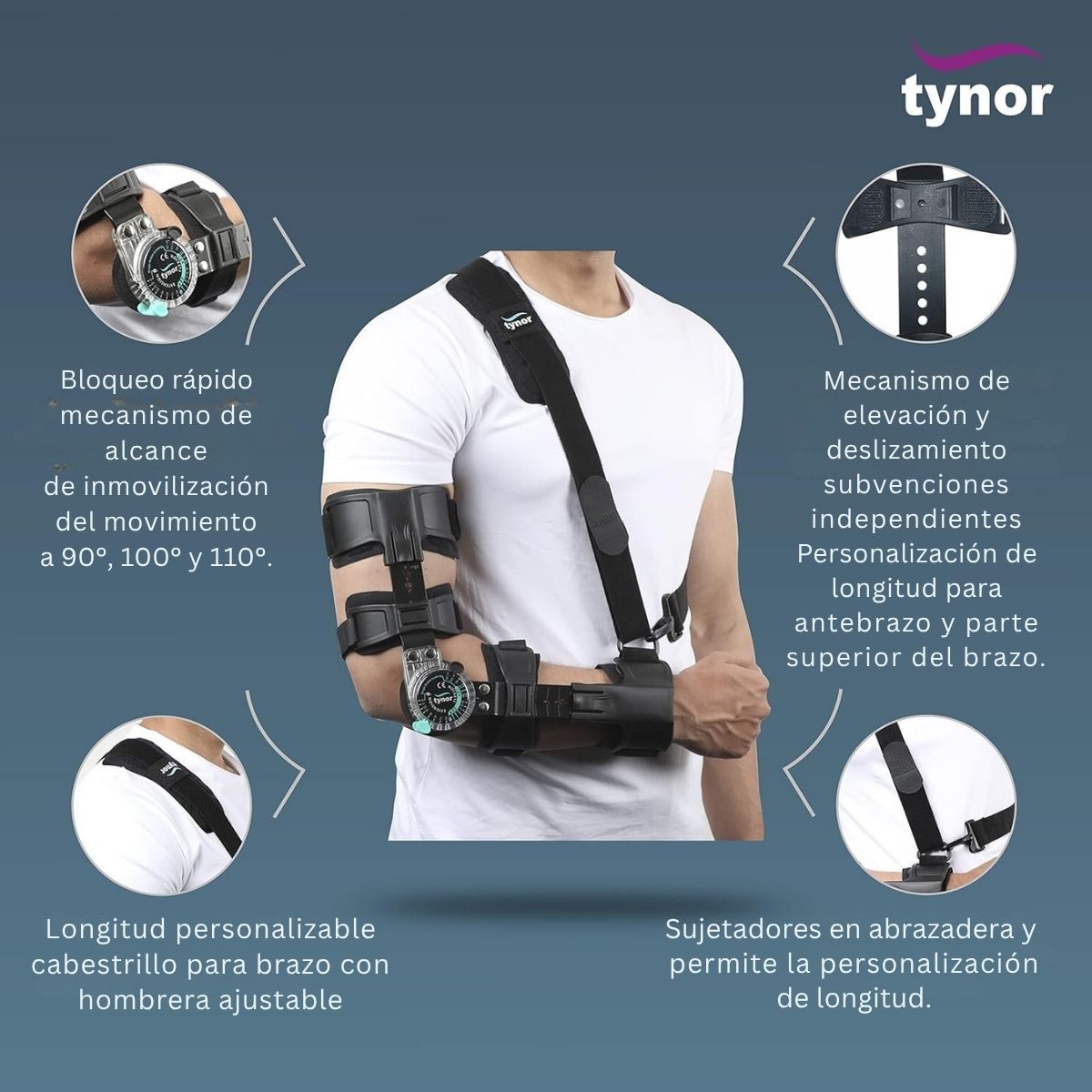 Codera Mecánica Tynor Graduable ROM Izq y Der Postcirugía