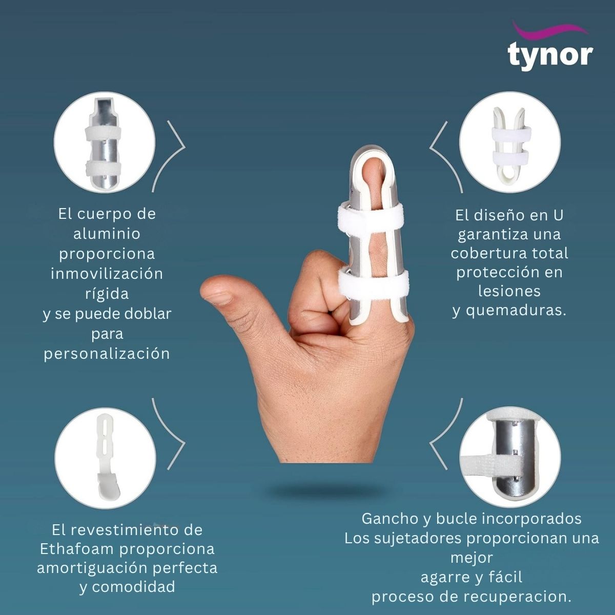 Ferula P/Dedo Tynor Aluminio Tipo Catre Inmovilizador