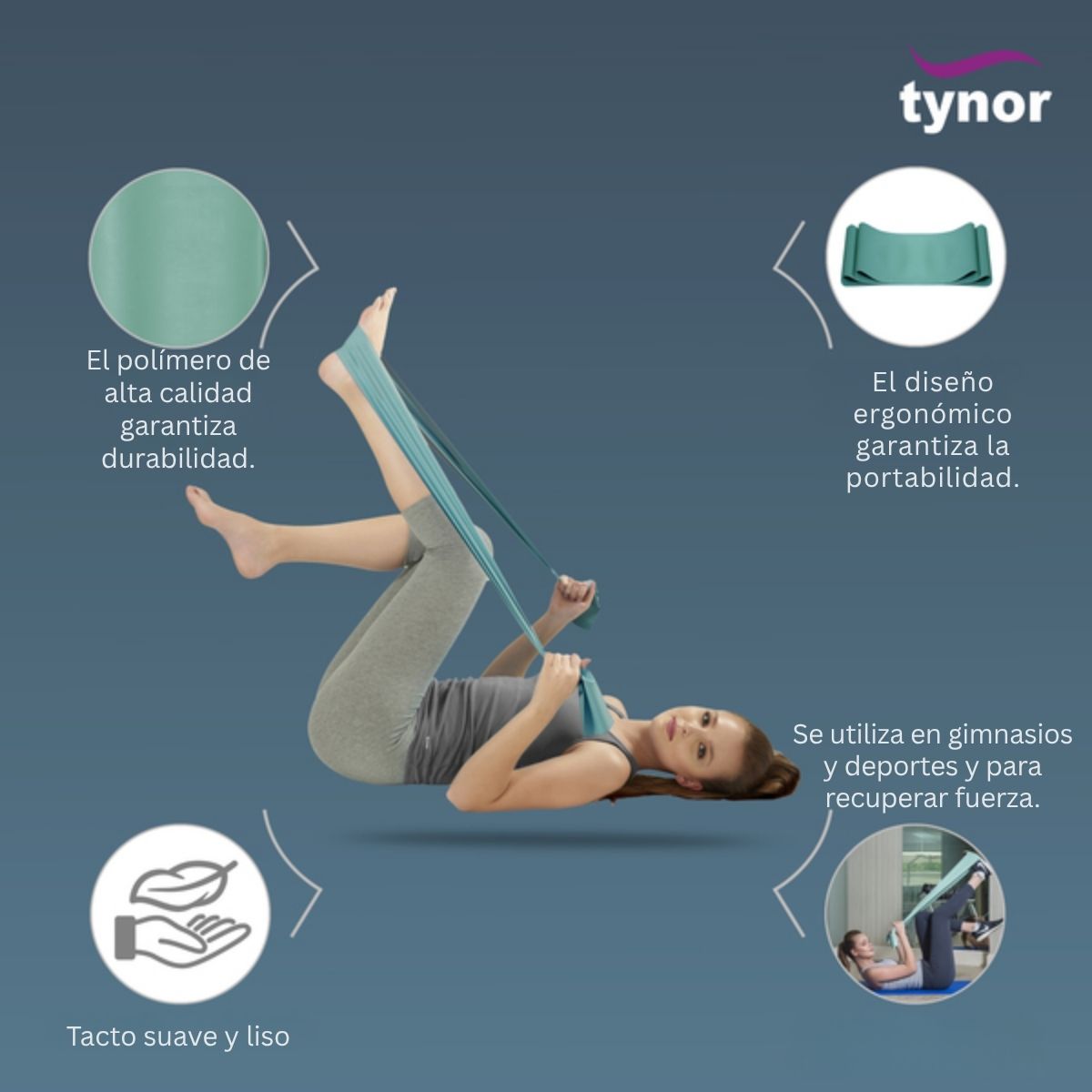Banda de resistencia Tynor Elastica Tyroband Ejercicios 1.5m