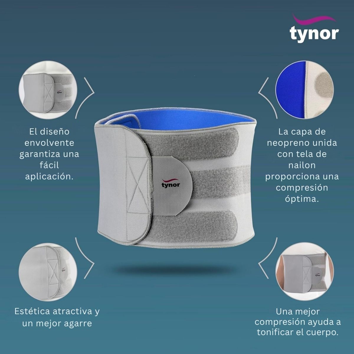 Faja Abdominal Tynor Soporte Neopreno Cierre Velcro