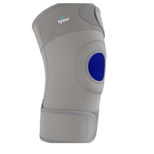Rodillera Cerrada Tynor Neopreno Corta Ajustable Velcro Gris
