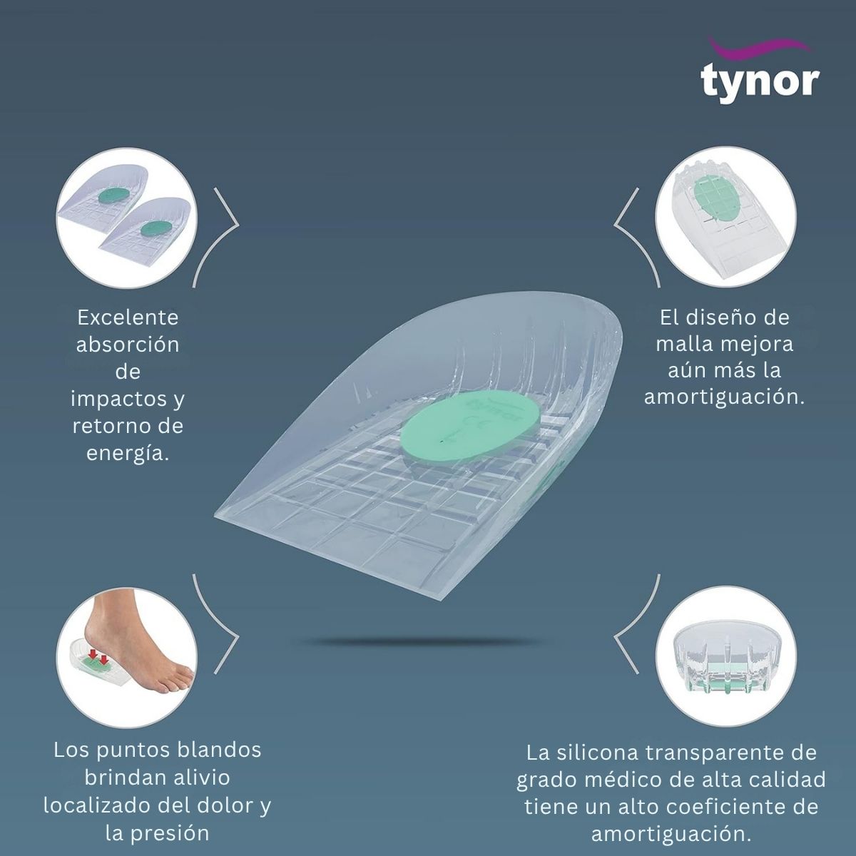 Taloneras De Silicón Tynor Ortopédicas Espolón