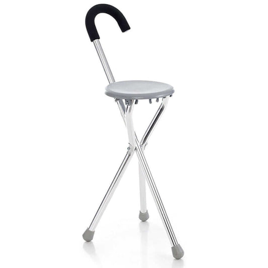 Bastón con asiento redondo, mango acojinado - Producto ortopédico