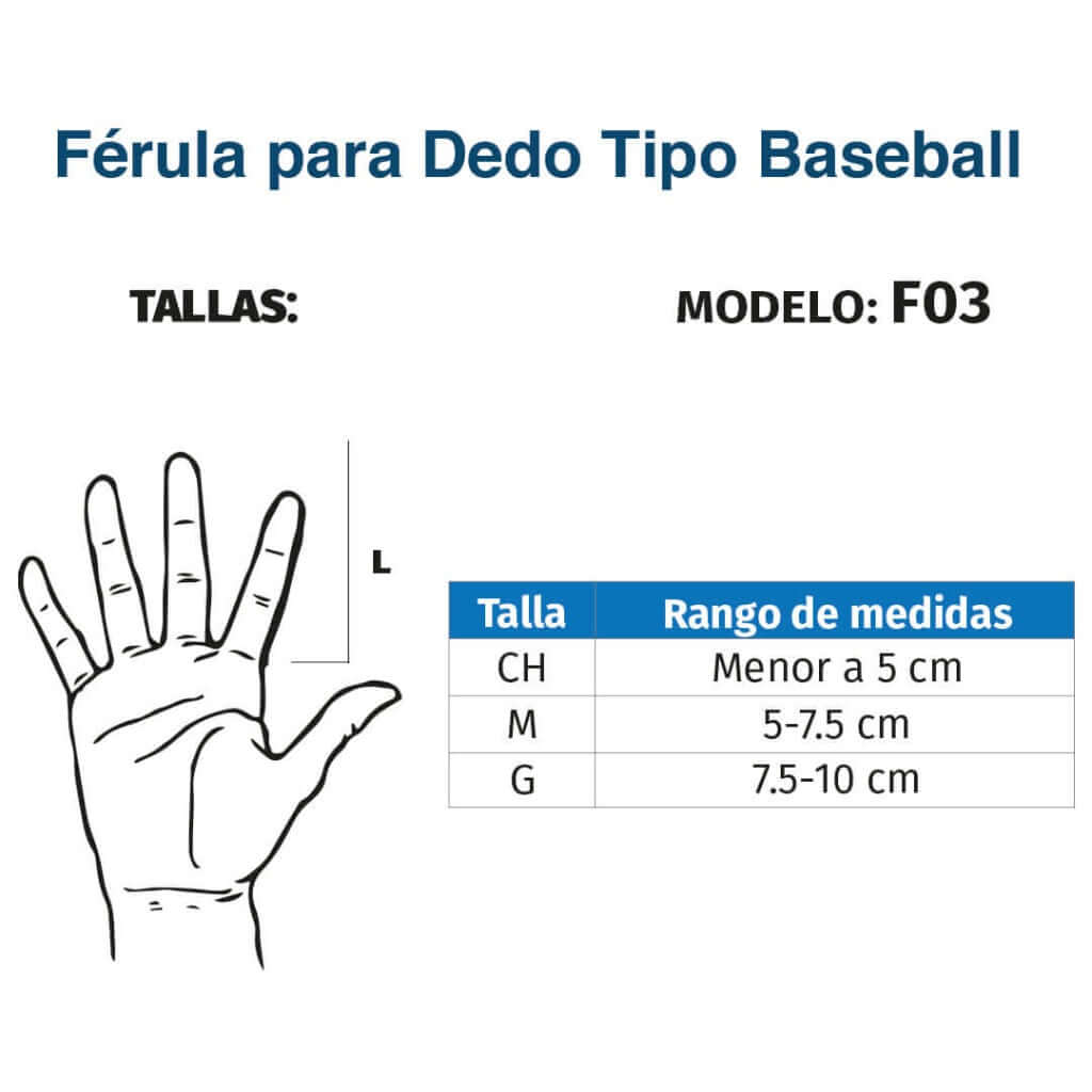 Férula para dedo tipo baseball - Producto ortopédico
