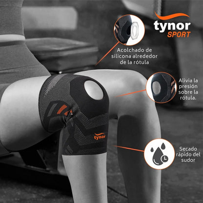 Rodillera con soporte Rotuliano Tynor Compresion de rodilla