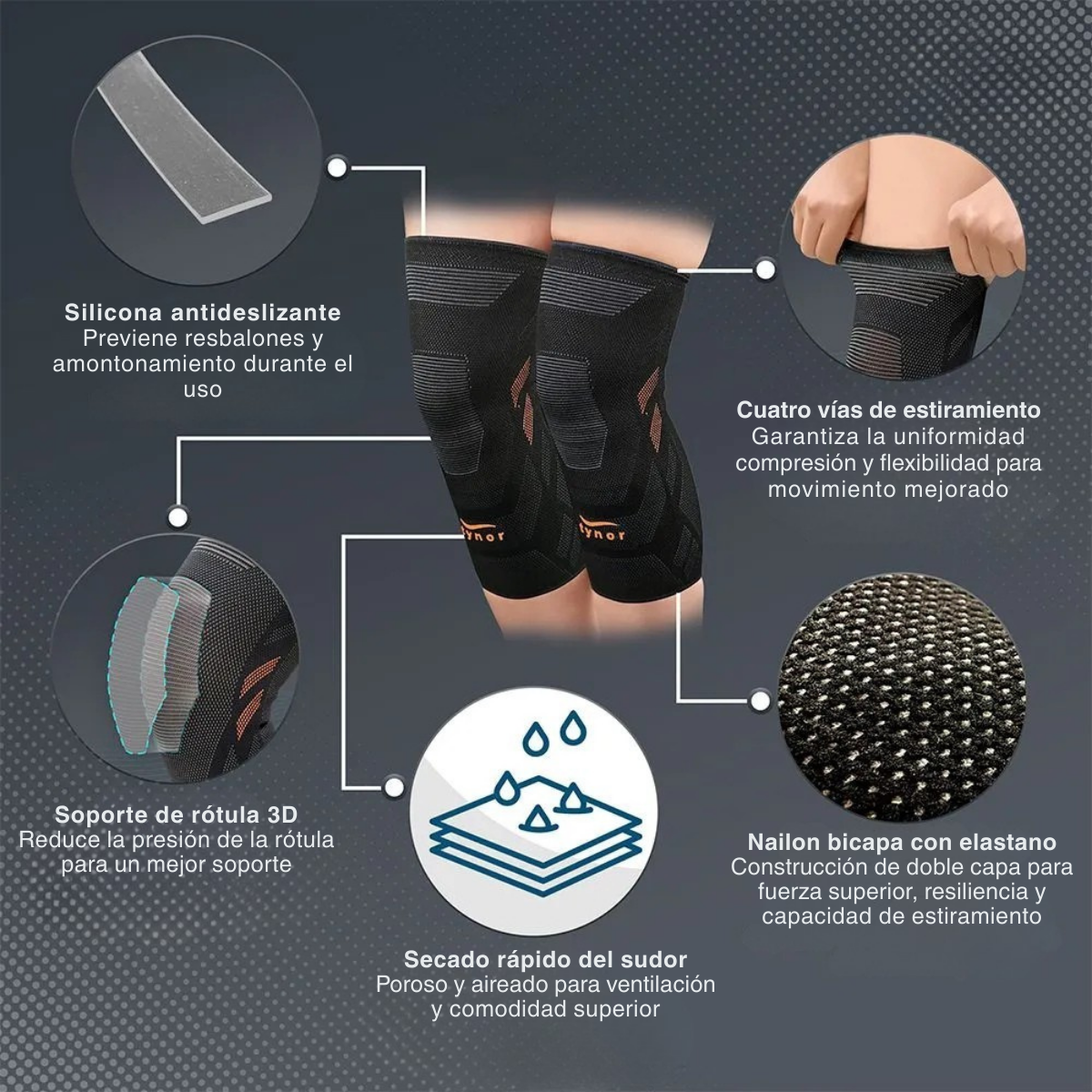 Rodilleras De compresion Deportivo Tynor Estabilizadora