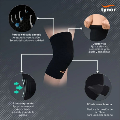 Par Rodillera Elastica Tynor Deportiva Compresion Para Gym