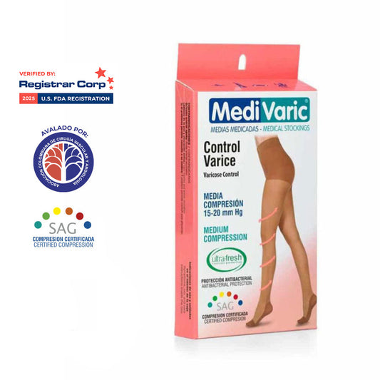Media a la Cadera Punta Cerrada Opaca 15-20mmHg