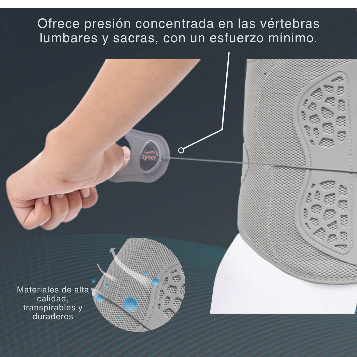 Faja Lumbar Tynor Traccion Reforzada Tipo Corset Ajustable