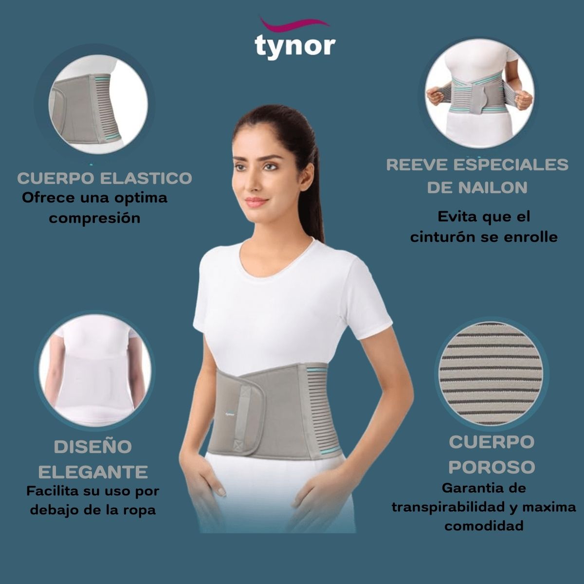 Faja Abdominal Tynor Soporte Postoperatoria Comodo Flexible