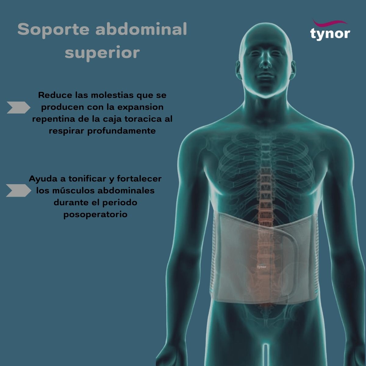 Faja Abdominal Tynor Soporte Postoperatoria Comodo Flexible