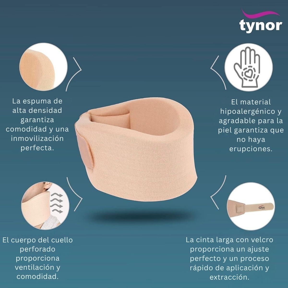 Collarin Suave Tynor Densidad Firme Cervical Velcro Ajustable