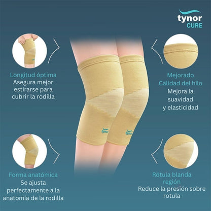 Rodillera Elástica Tynor Ortopedia Compresión Suave Par