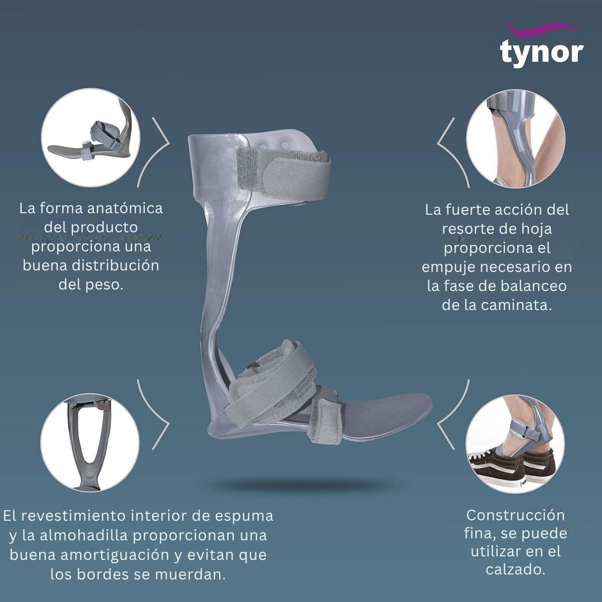 Ortesis P/Pie Tynor Ferula Ortopédica Derecha Acojinado