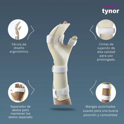Férula Mano Tynor Posicionamiento Derecha Moldeada Reposo
