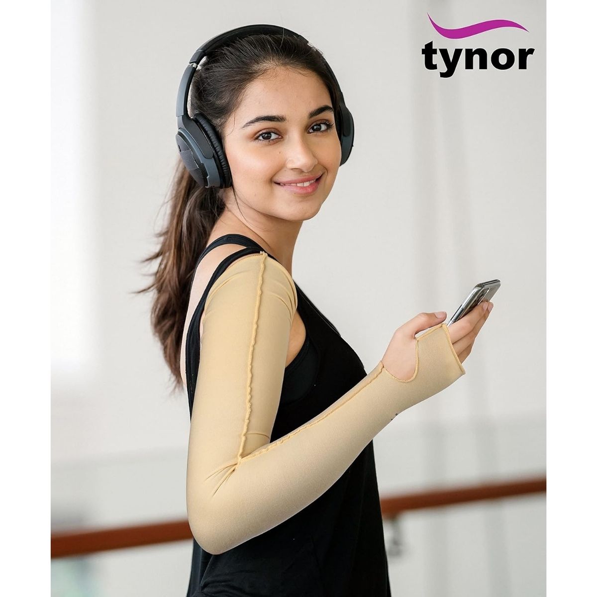Manga elástica Tynor Agarre Pulgar Compresion Graduada