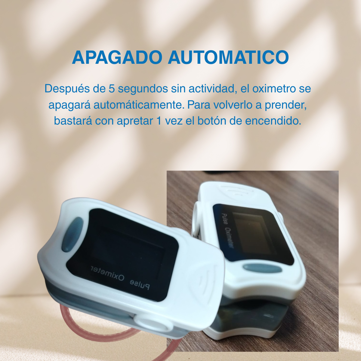 Oxímetro con pulsor para dedo y pantalla