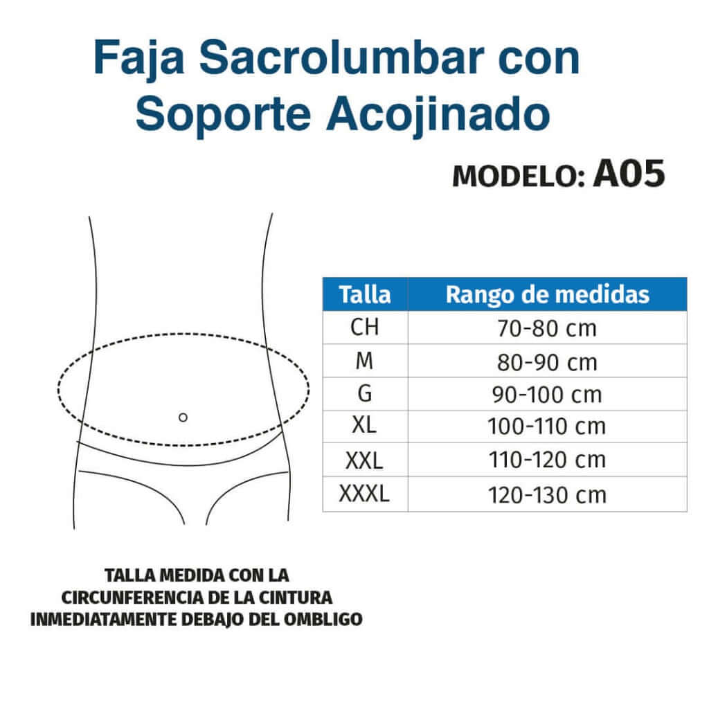 Faja Sacrolumbar con soporte acojinado - Producto ortopédico