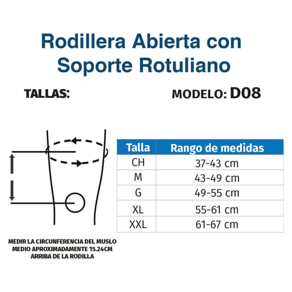 Rodillera mecánica elástica con soporte rotuliano - Producto ortopédico