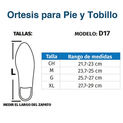 Ortesis para pie y tobillo, sencilla - Producto ortopédico