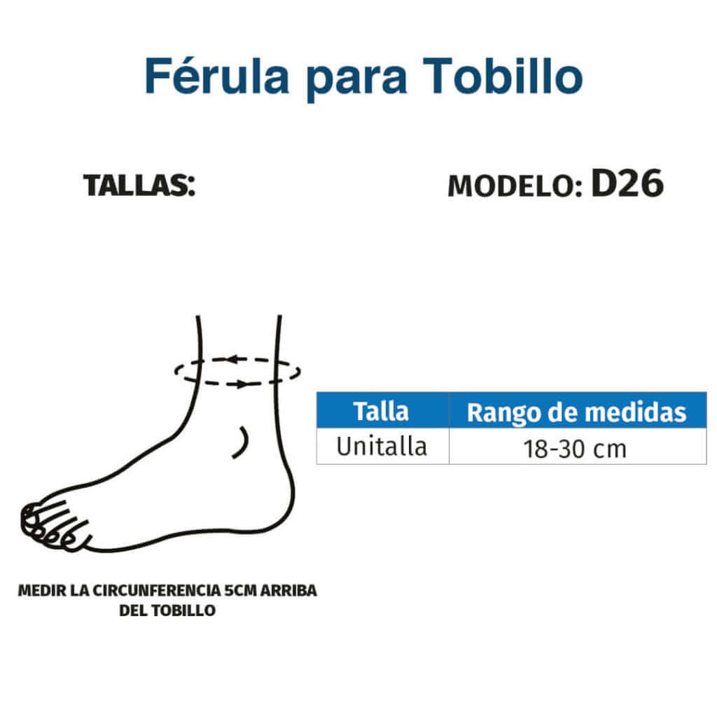 Férula para Tobillo, ambidiestro - Producto ortopédico