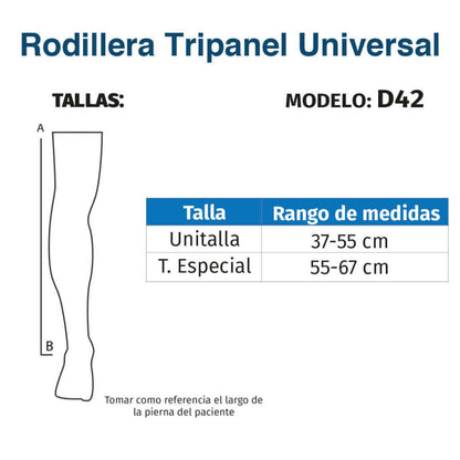 Rodillera tripanel universal - Producto ortopédico