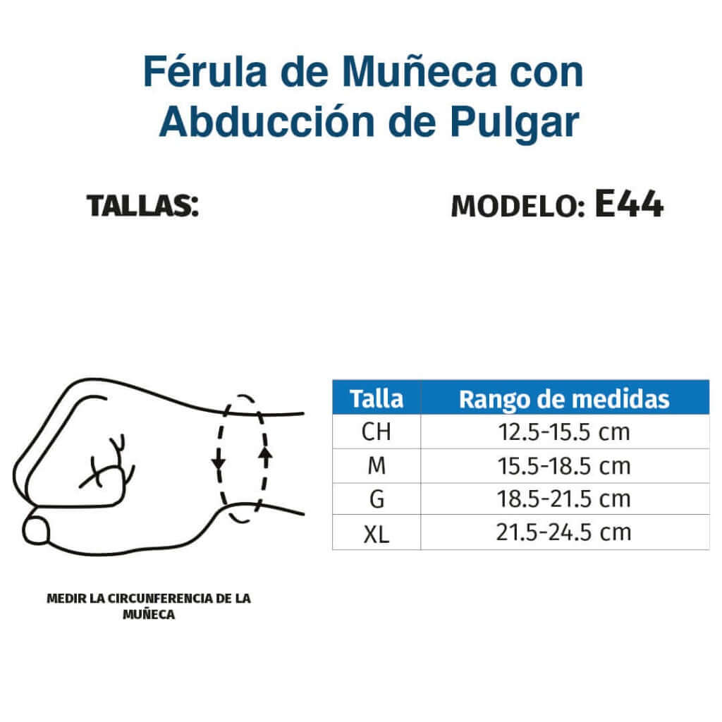 Férula para muñeca y pulgar - Producto ortopédico