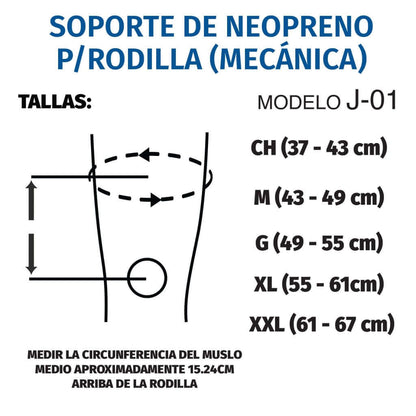 Rodillera mecánica con soporte rotuliano - Producto ortopédico