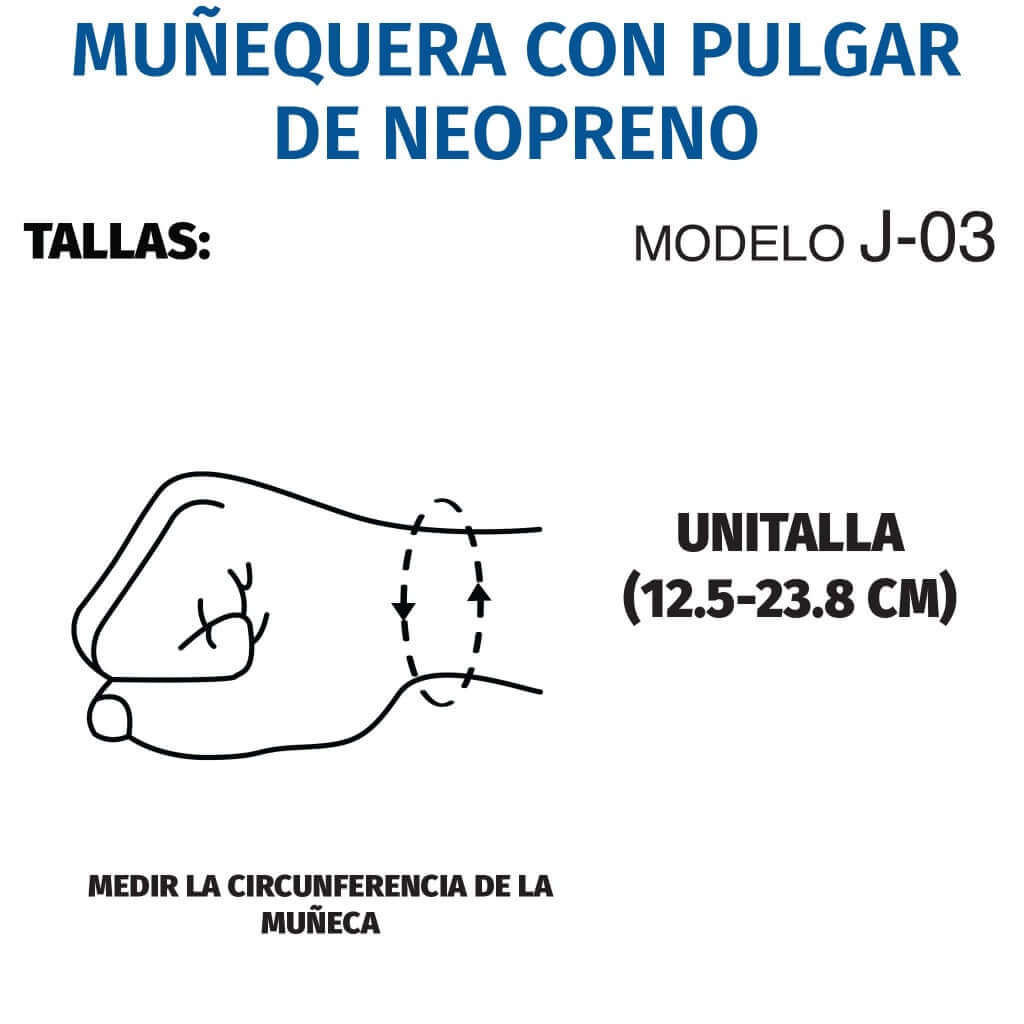 Muñequera con orificio para pulgar, de neopreno - Producto ortopédico