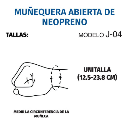 Muñequera abierta de neopreno - Producto ortopédico