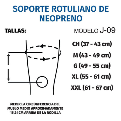 Rodillera con Soporte Rotuliano de Neopreno - Producto ortopédico